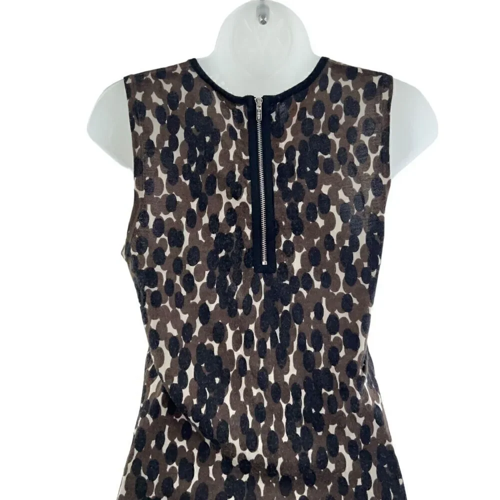 Tory Burch Tank Top Size Small Sleeveless Career 100% Merino Wool Leopard Print